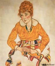 Canvas-Painting-Portrait-of-the-Artist-s-Wife-1917-by-Egon-font-b-Schiele-b-font