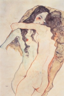 Egon_Schiele_-_Zwei_sich_umarmende_Frauen_-_1911