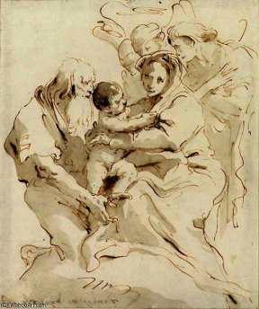 Giovanni BattistaTiepolo- La sainte fallle et les trois anges