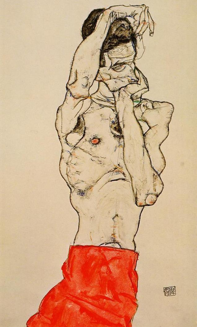 standing-male-nude-with-a-red-loincloth-egon-schiele-1914